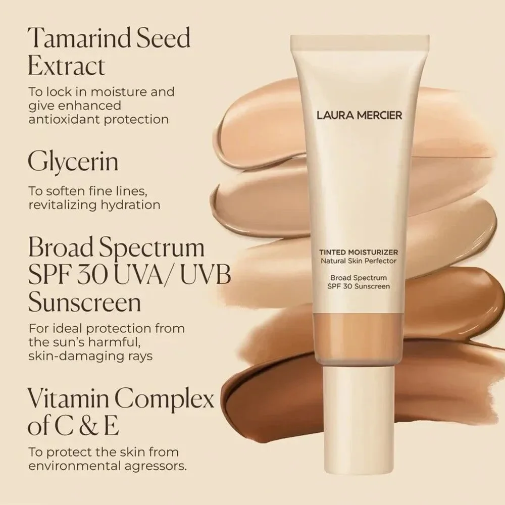 2 Laura Mercier Tinted Moisturizer Natural Skin Perfector SP30 6W1 Ganache 1.7oz